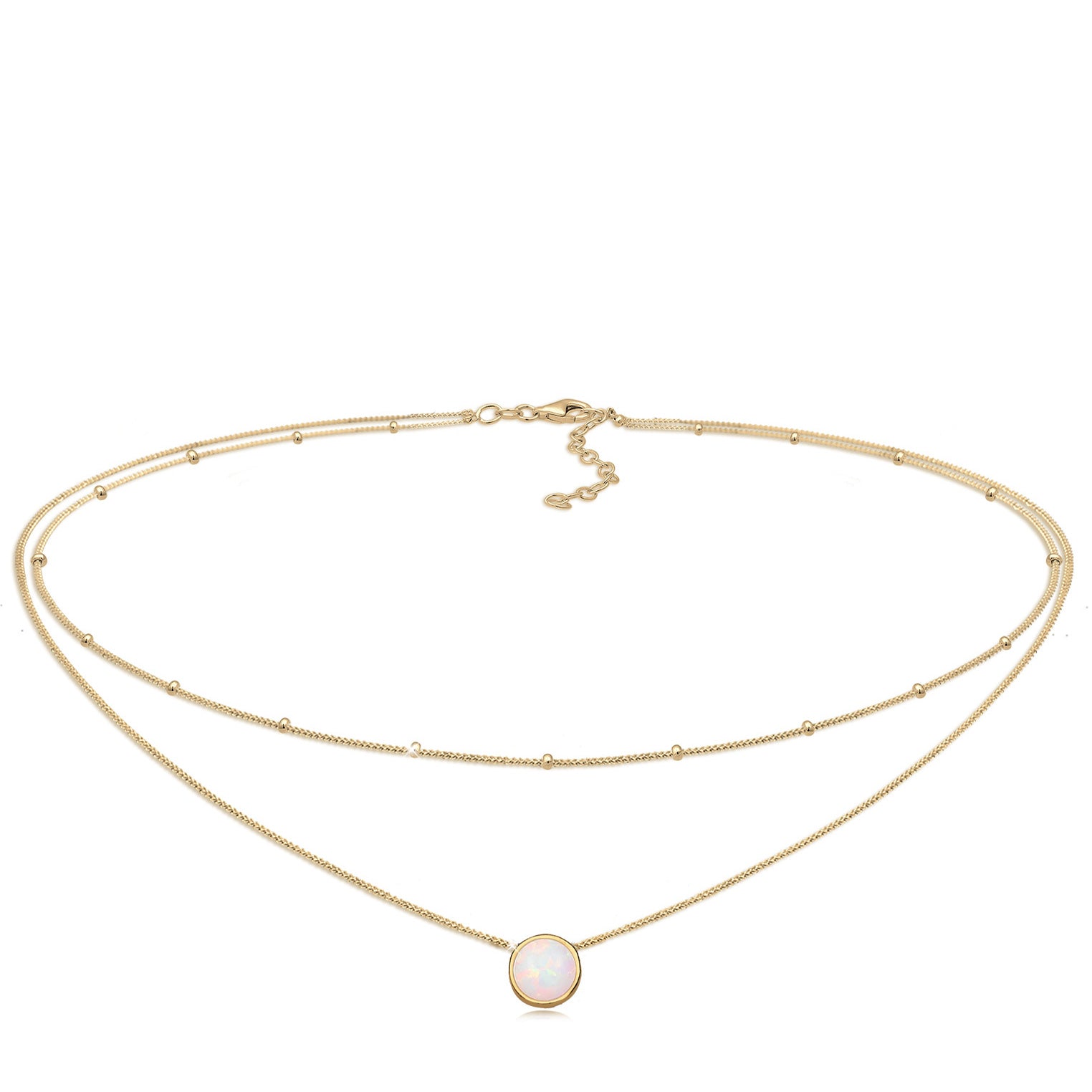 Gold - Elli | Choker | Opal (Weiß) | 925 Sterling Silber vergoldet