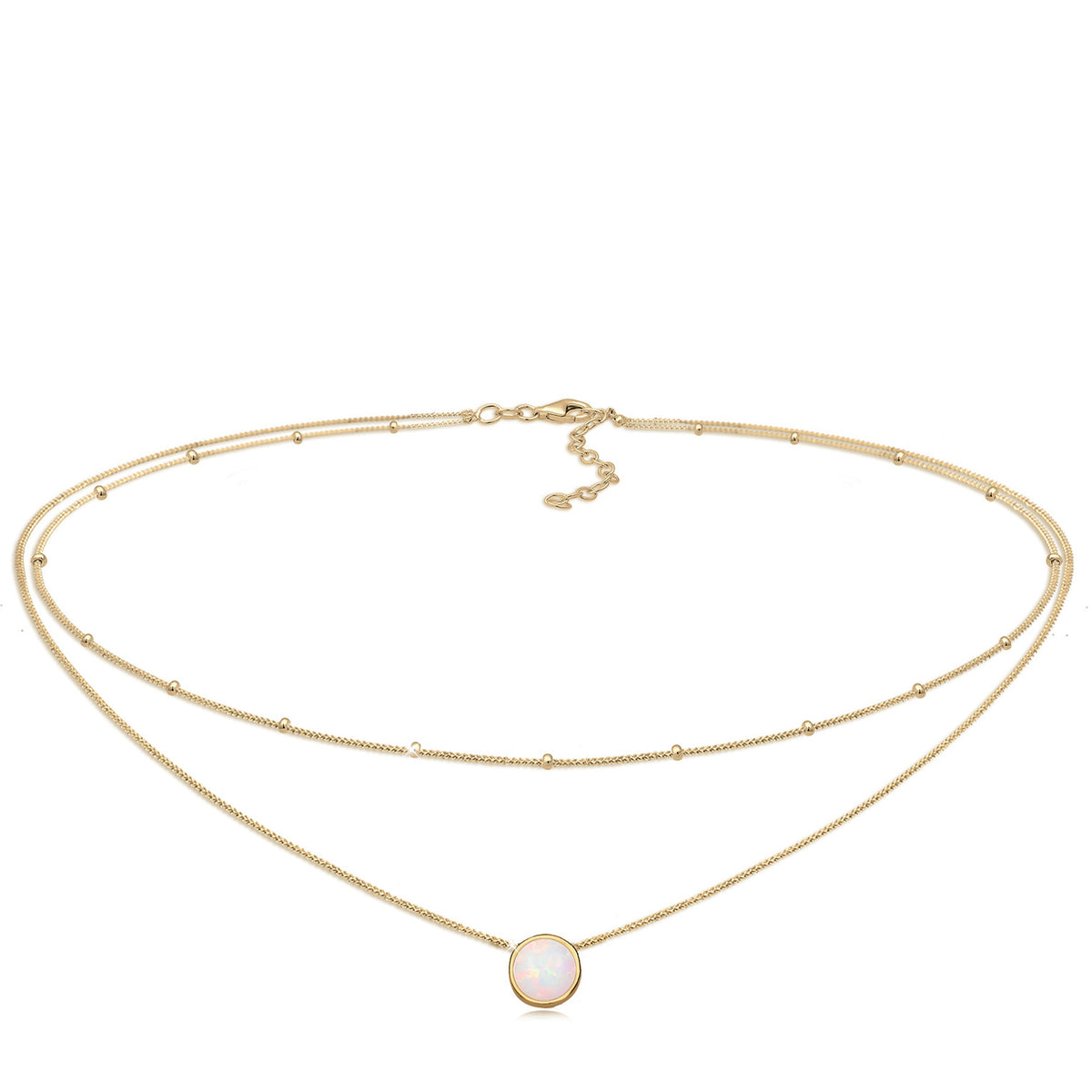 Gold - Elli | Choker | Opal (Weiß) | 925 Sterling Silber vergoldet