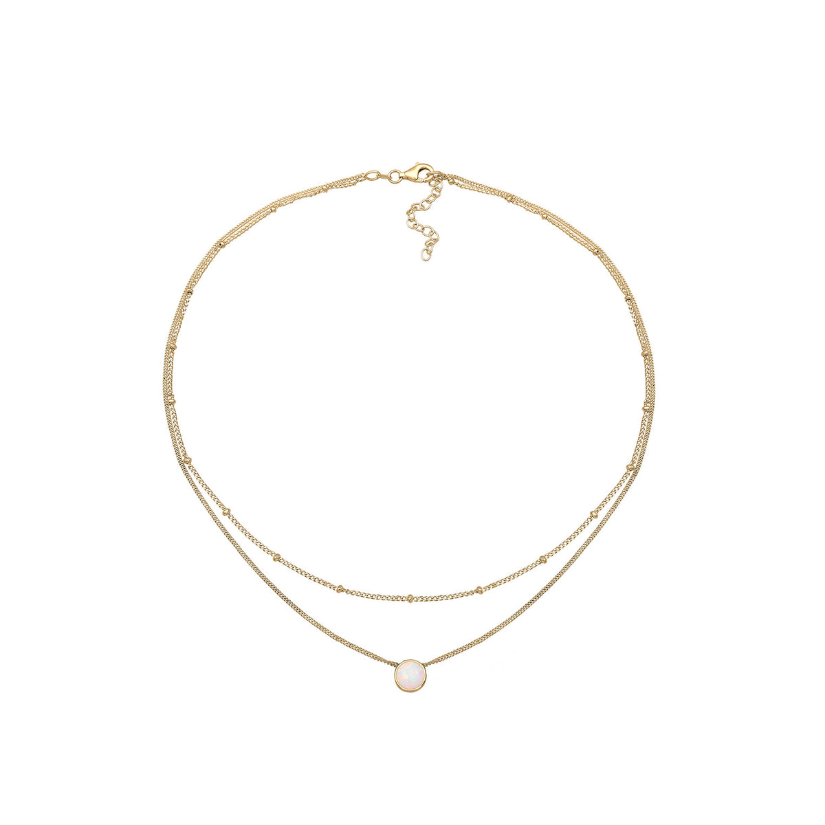 Gold - Elli | Choker | Opal (Weiß) | 925 Sterling Silber vergoldet