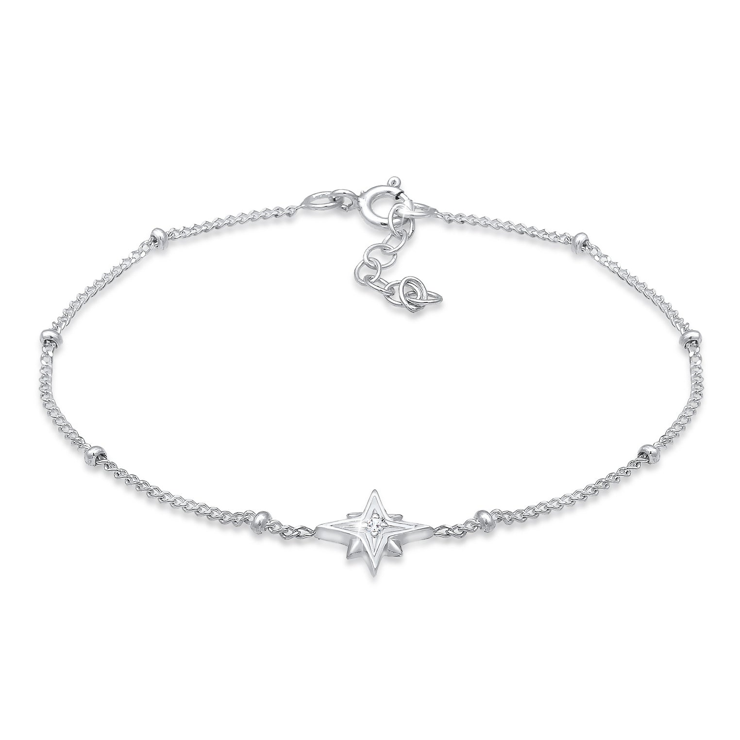 Silber - Elli | Kugel-Armband Astro | Topas ( Weiß ) | 925er Sterling Silber