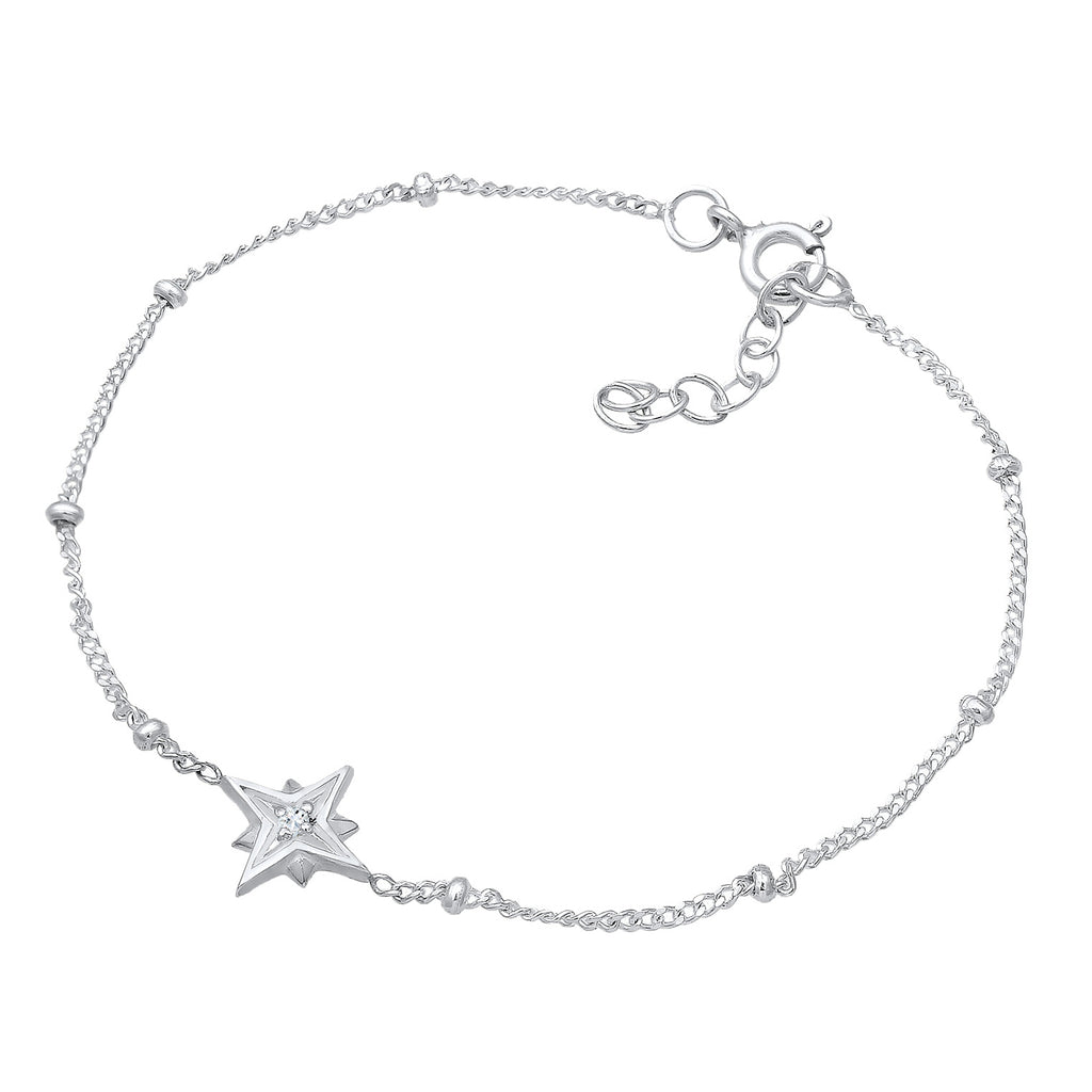 Silber - Elli | Kugel-Armband Astro | Topas ( Weiß ) | 925er Sterling Silber