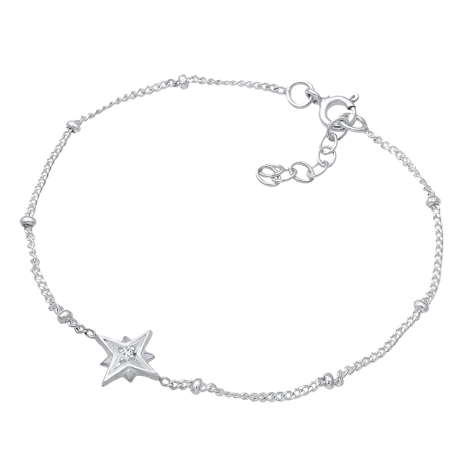 Silber - Elli | Kugel-Armband Astro | Topas ( Weiß ) | 925er Sterling Silber