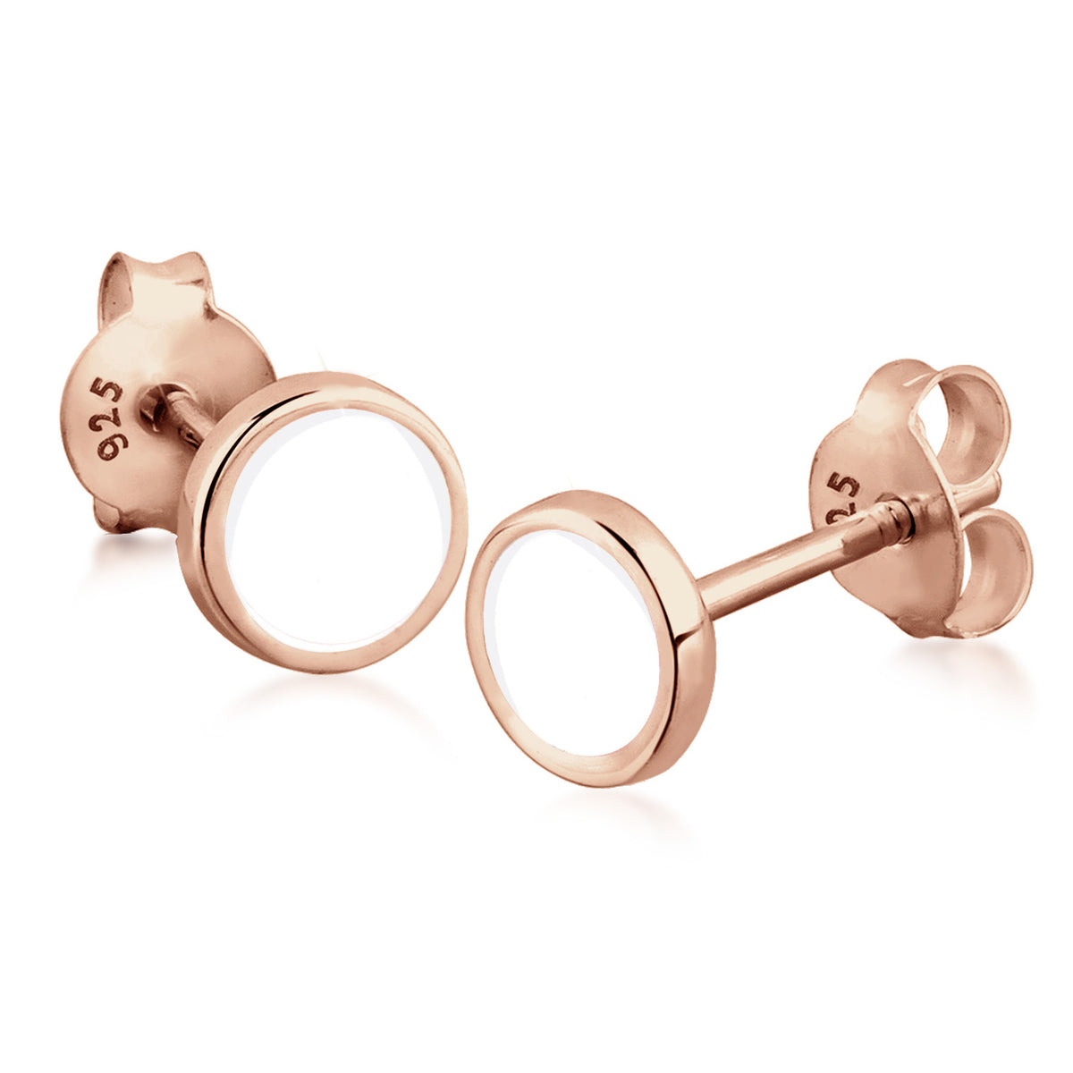 Roségold - Elli | Ohrstecker Kreis | 925 Sterling Silber Rosegold