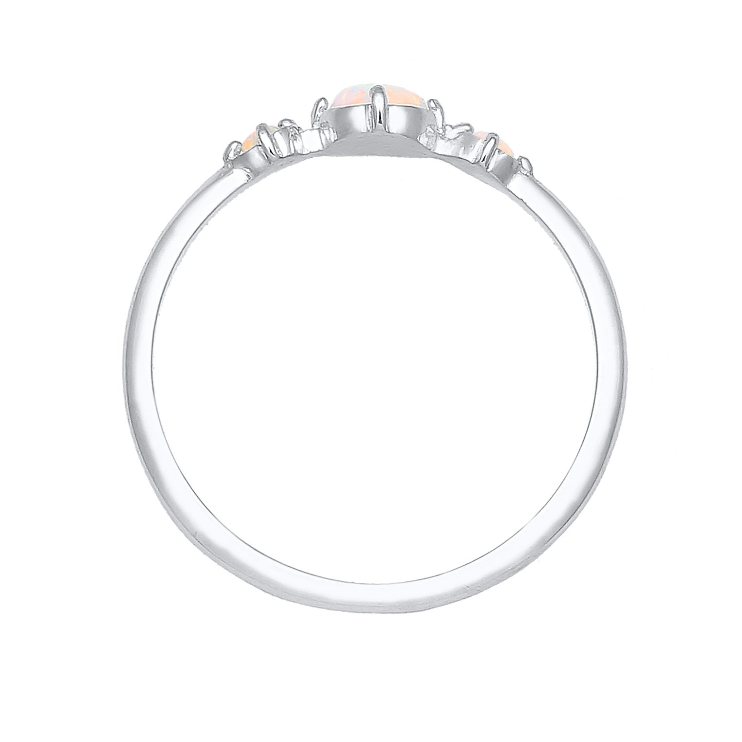 Silber - Elli | Ring | Opal ( Weiß ) | 925er Sterling Silber
