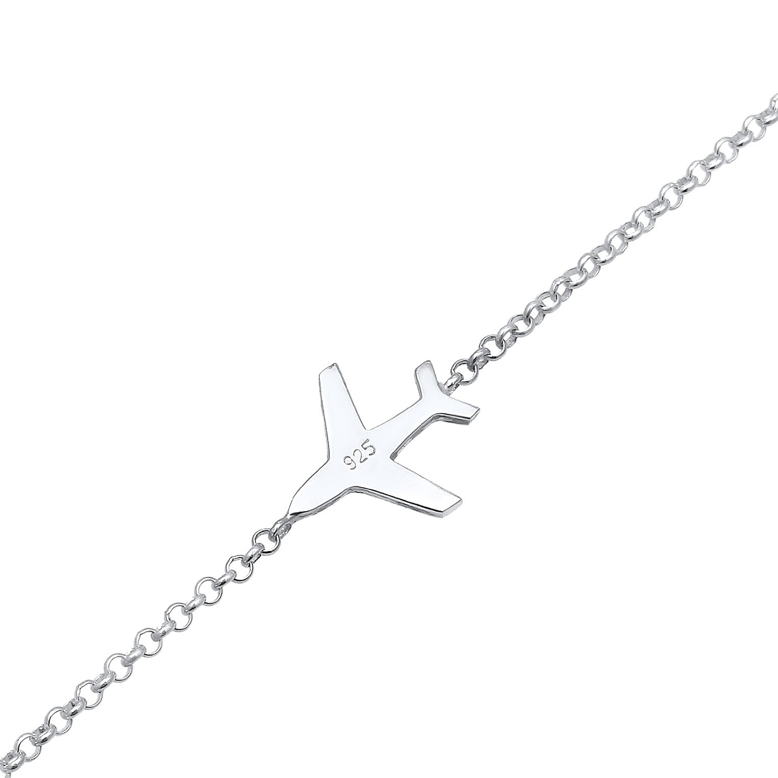 Silber - Elli | Armband Flugzeug | 925er Sterling Silber