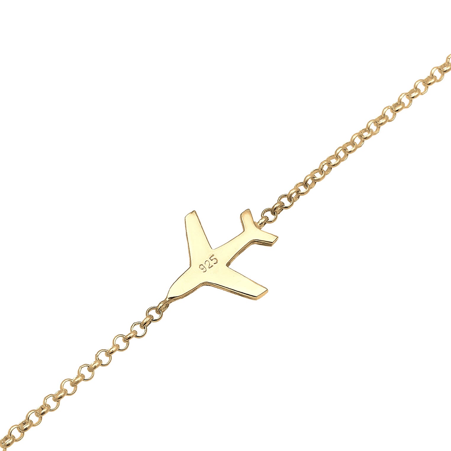 Gold - Elli | Armband Flugzeug | 925 Sterling Silber vergoldet