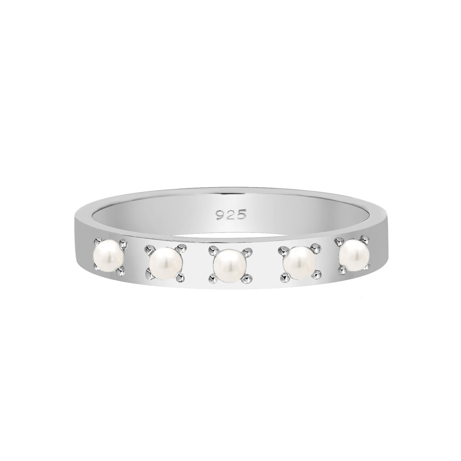 Silber - Elli | Bandring | Perle | 925er Sterling Silber