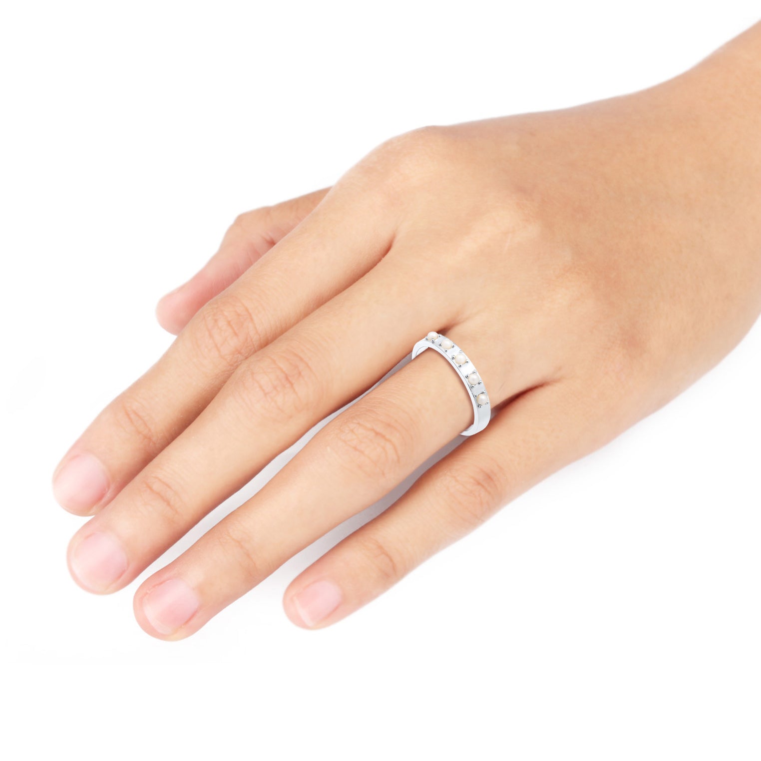 Silber - Elli | Bandring | Perle | 925er Sterling Silber