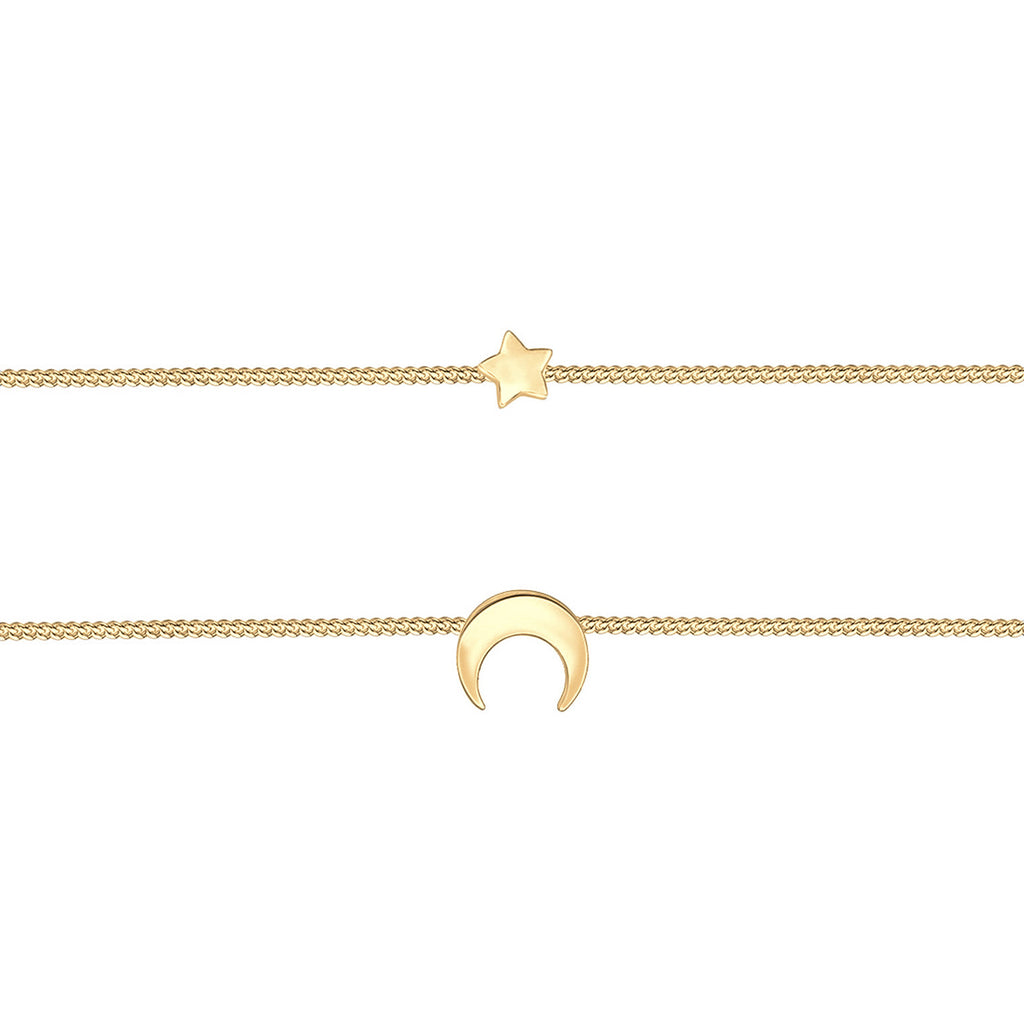 Gold - Elli | Layer-Choker Astro | 925 Sterling Silber vergoldet