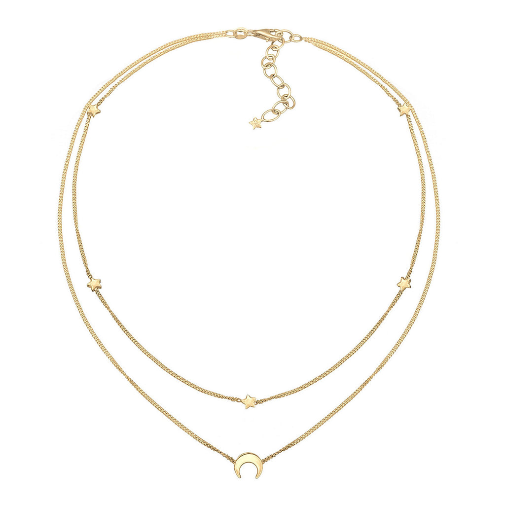Gold - Elli | Layer-Choker Astro | 925 Sterling Silber vergoldet