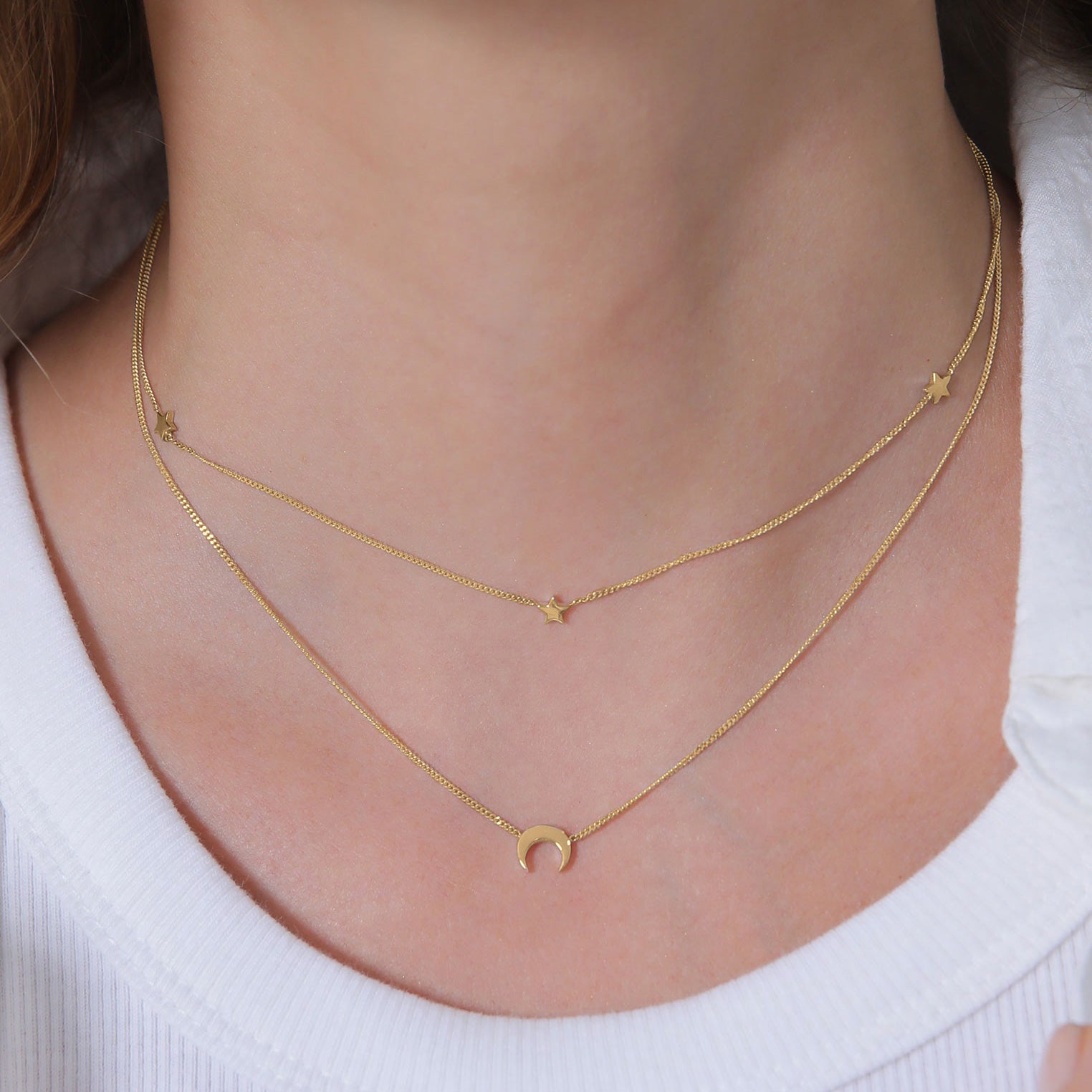 Gold - Elli | Layer-Choker Astro | 925 Sterling Silber vergoldet