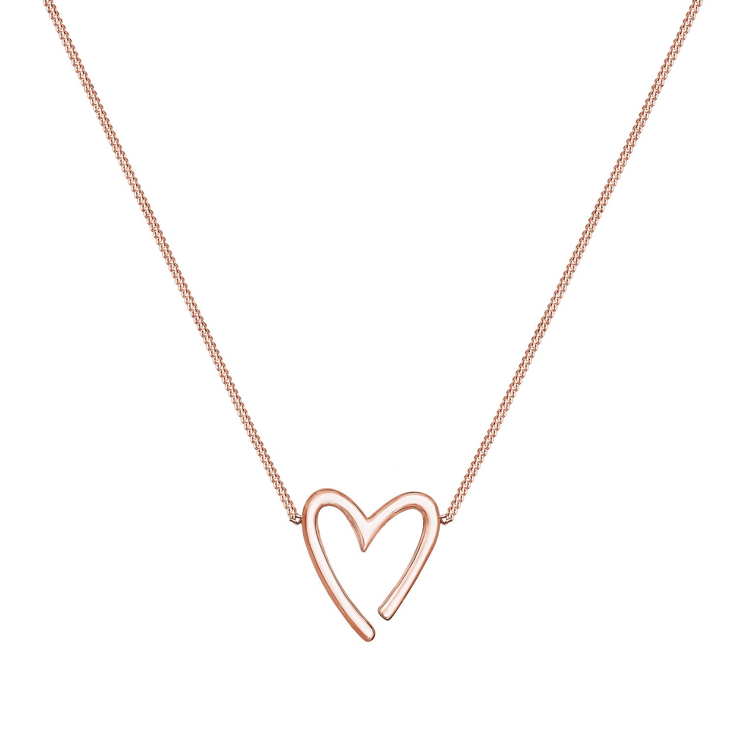 Roségold - Elli | Halskette Herz Cut-Out | 925er Sterling Silber rosévergoldet
