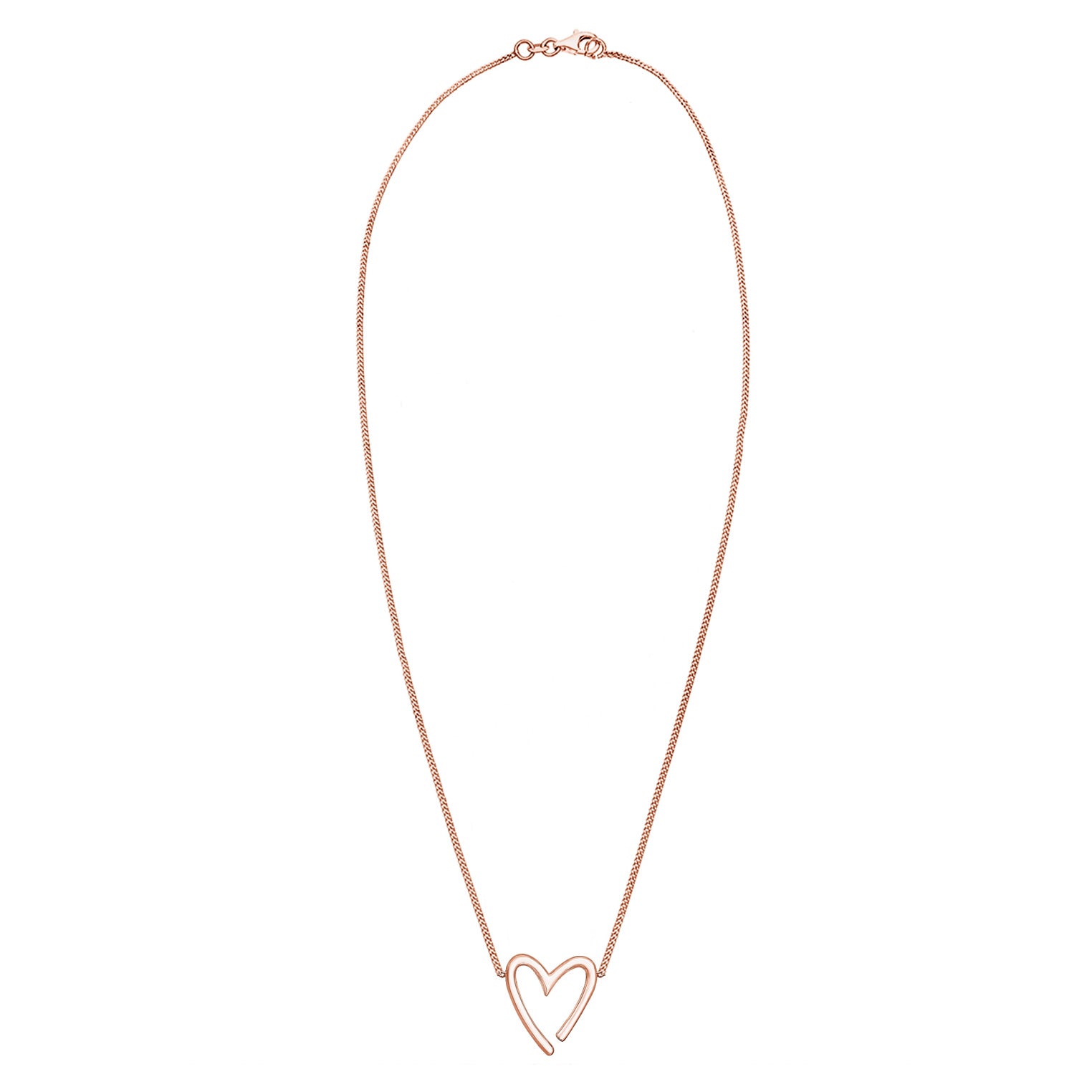 Roségold - Elli | Halskette Herz Cut-Out | 925er Sterling Silber rosévergoldet