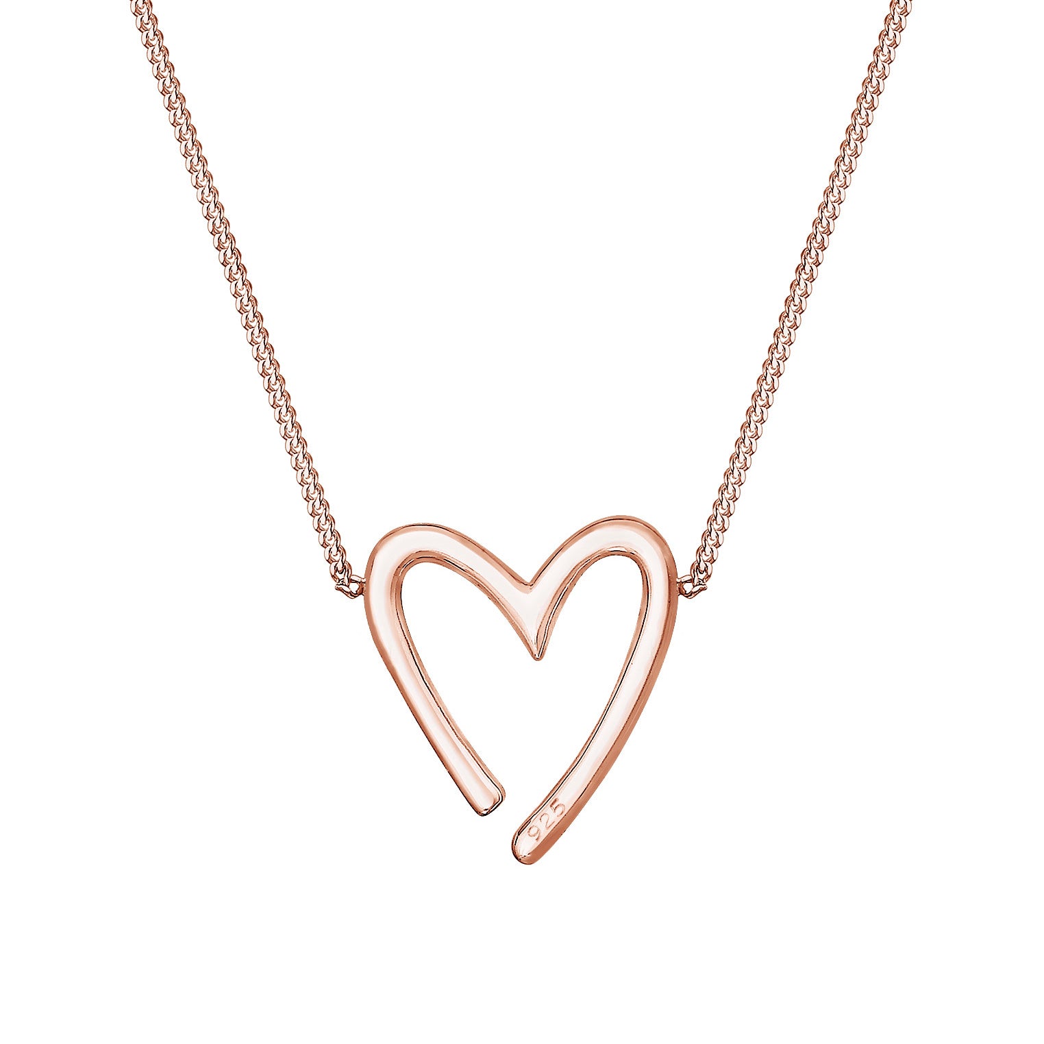 Roségold - Elli | Halskette Herz Cut-Out | 925er Sterling Silber rosévergoldet