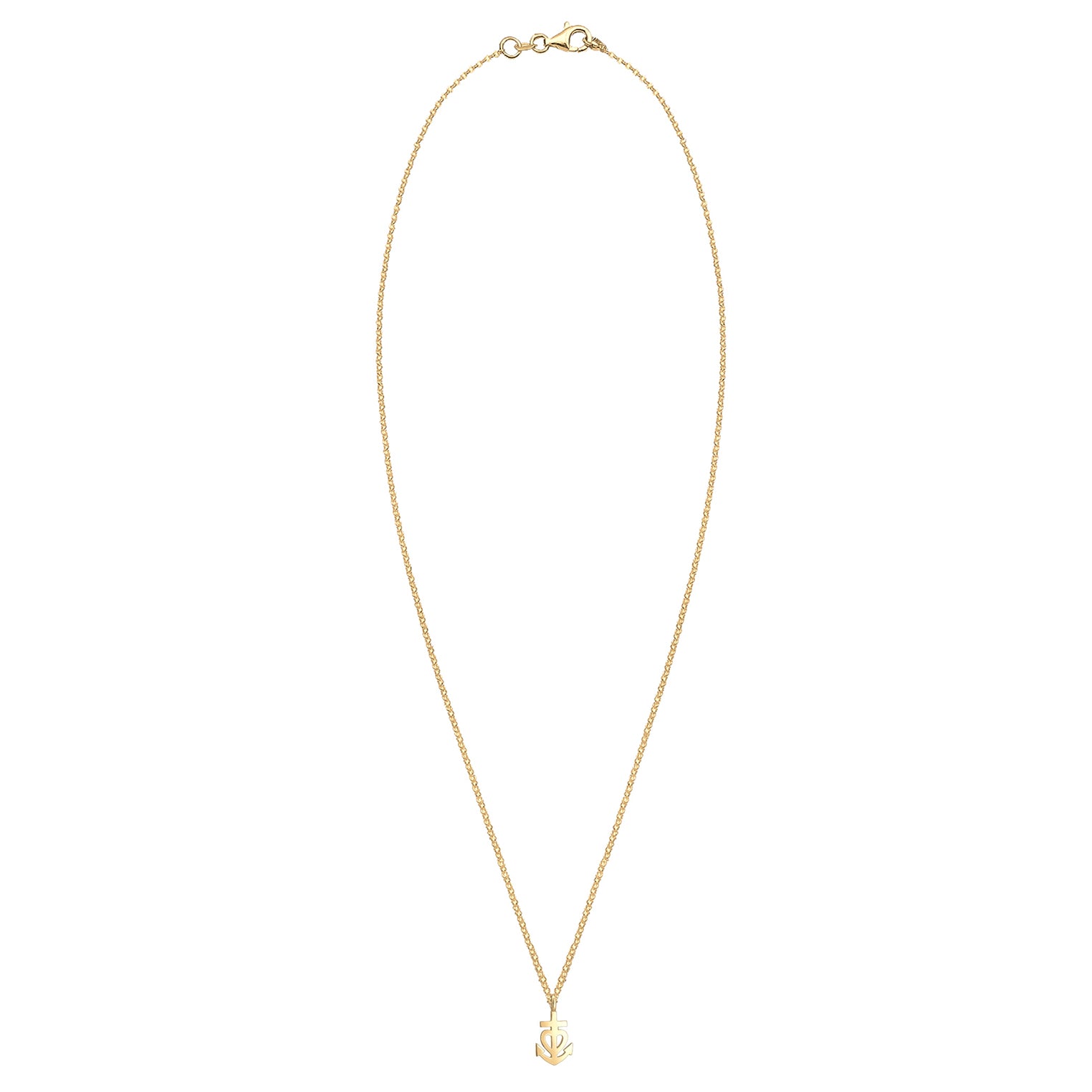 Gold - Elli | Halskette Anker | 925 Sterling Silber vergoldet