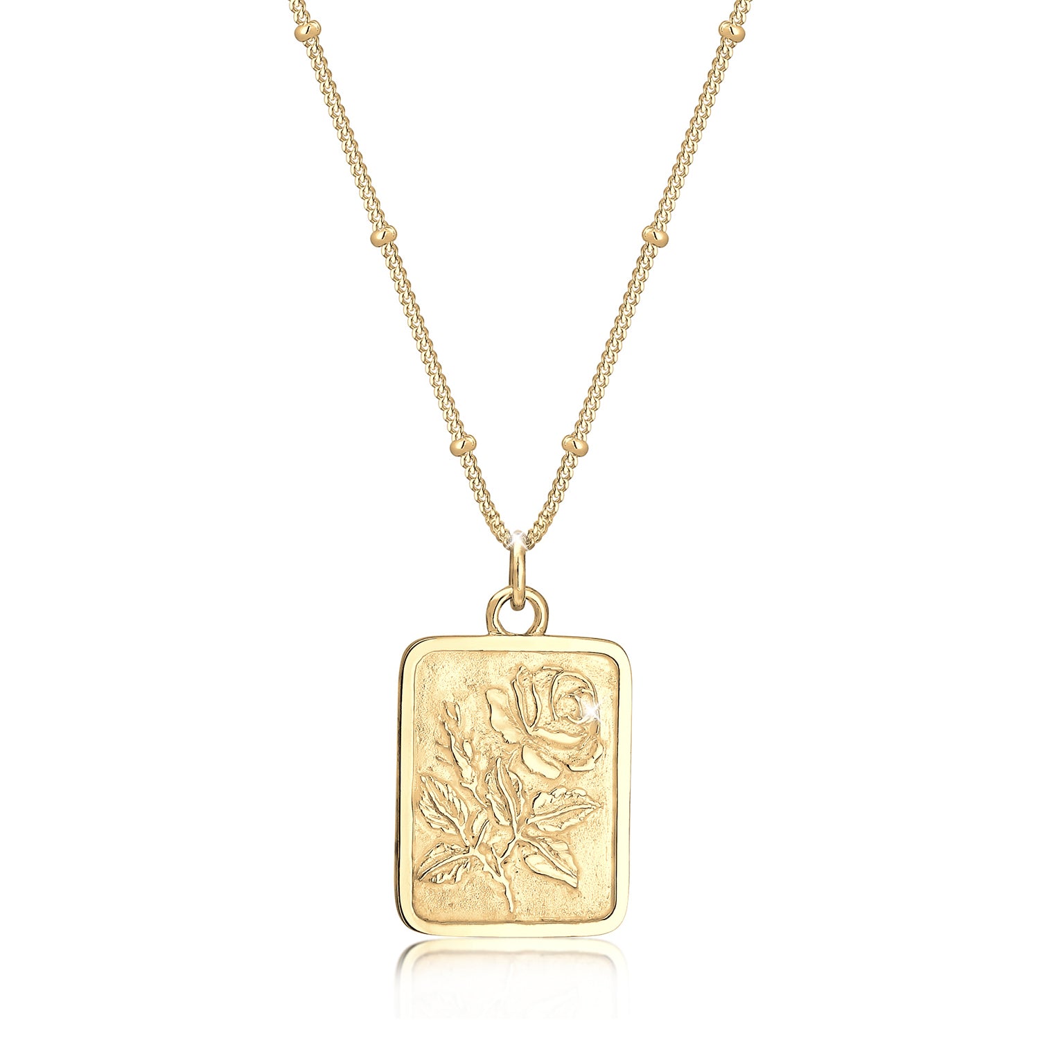 Gold - Elli | Kugel-Halskette Rose | 925 Sterling Silber vergoldet