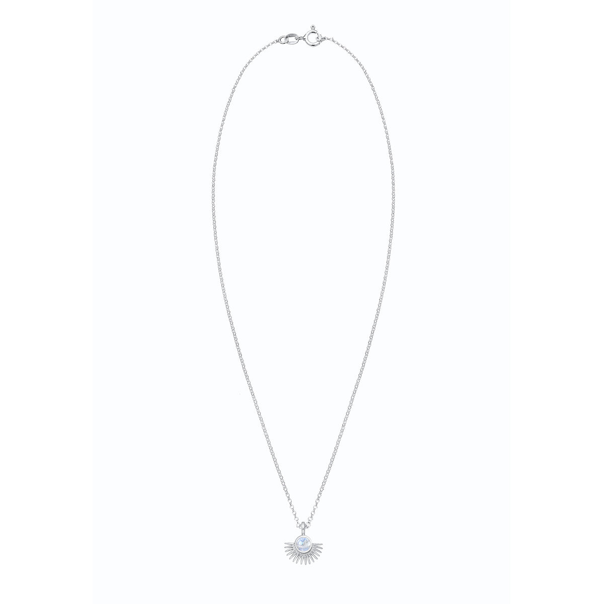 Silber - Elli | Halskette Astro | Mondstein (Weiß) | 925er Sterling Silber