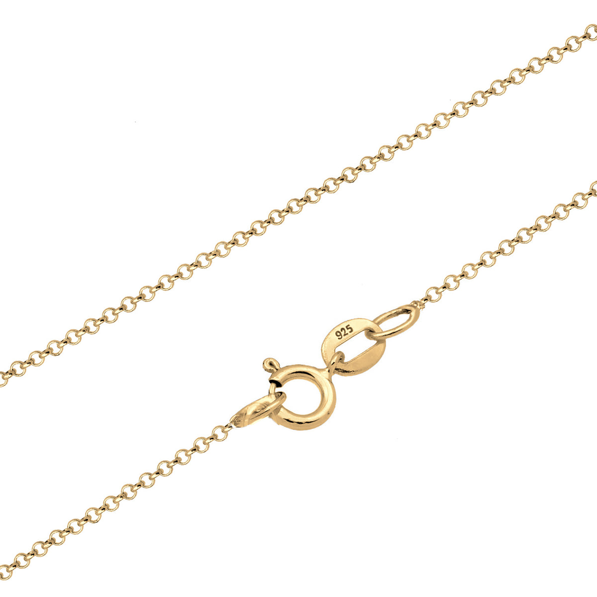 Gold - Elli | Halskette Anhänger Astro | Mondstein (Weiß) | 925 Sterling Silber vergoldet