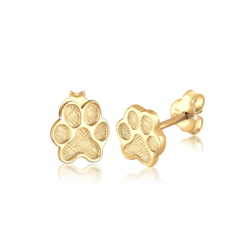 Gold - Elli | Ohrstecker Pfote | 925 Sterling Silber vergoldet