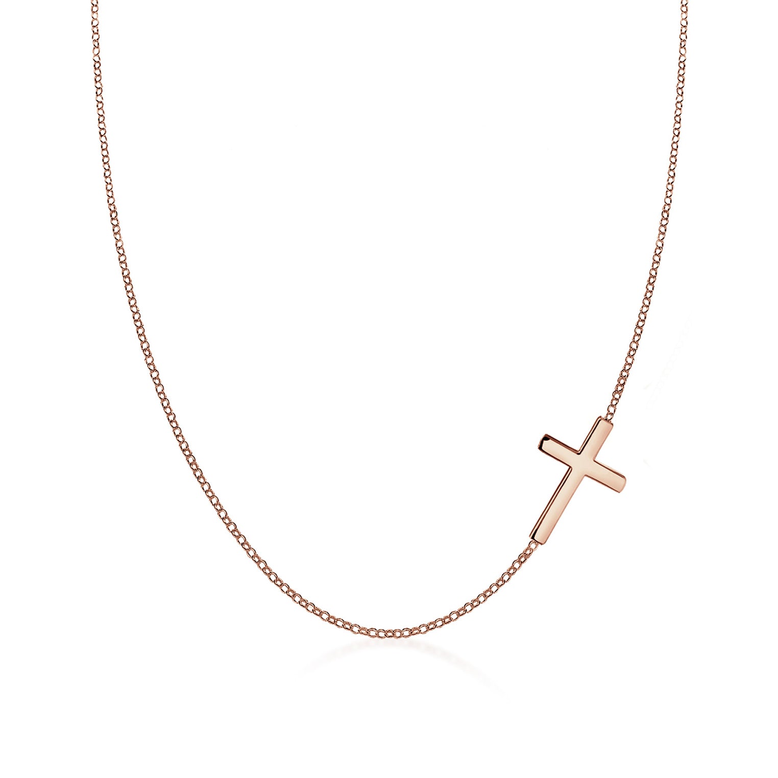 Roségold - Elli | Halskette Kreuz | 925 Sterling Silber Rosegold