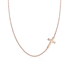 Roségold - Elli | Halskette Kreuz Basic | 925 Sterling Silber Rosegold