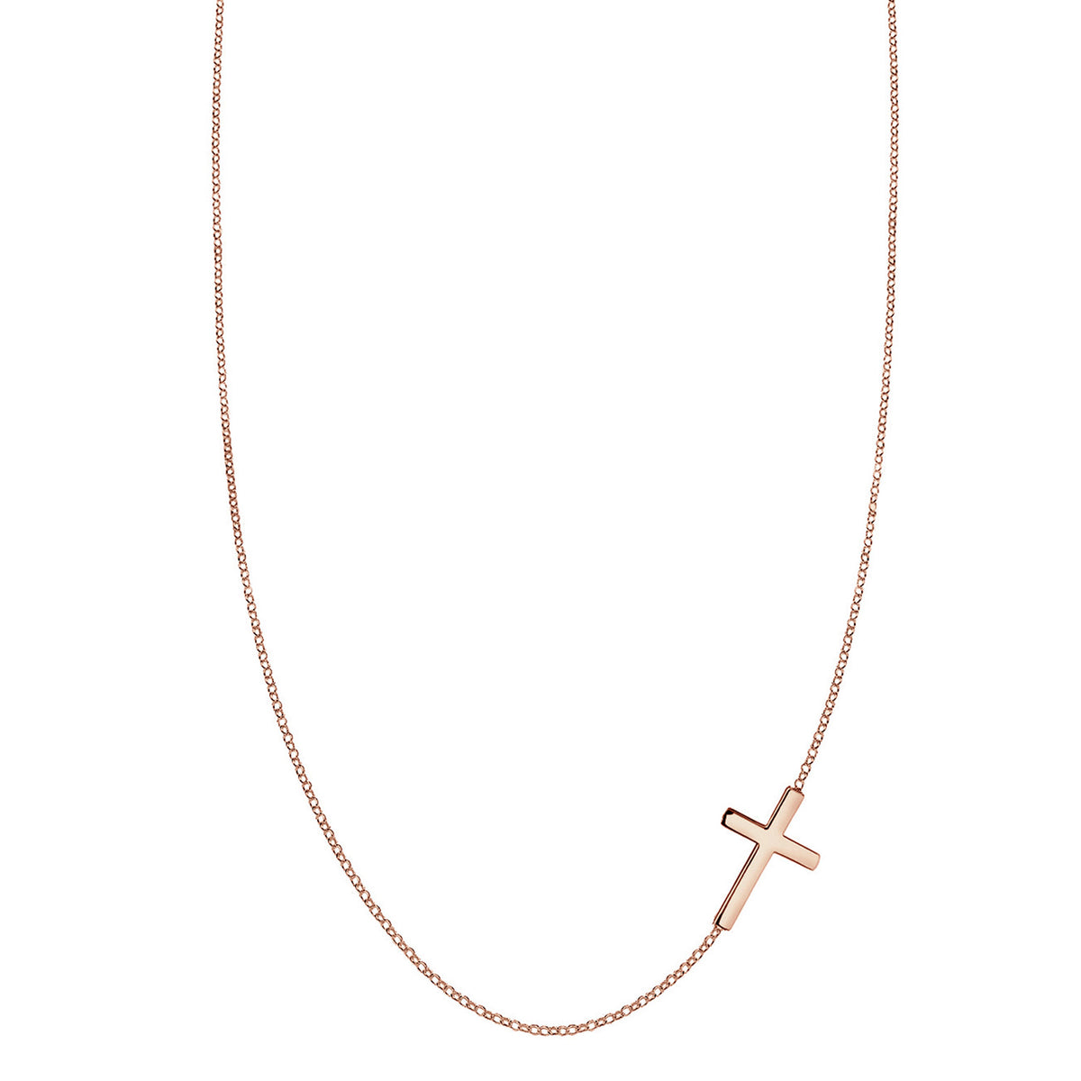 Roségold - Elli | Halskette Kreuz Basic | 925 Sterling Silber Rosegold