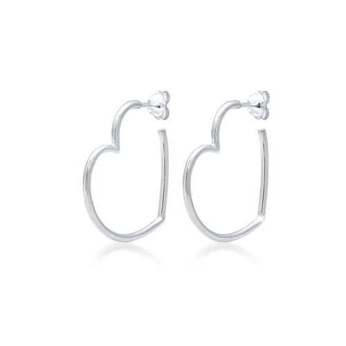 Silber - Elli | Creole Herz | 925er Sterling Silber