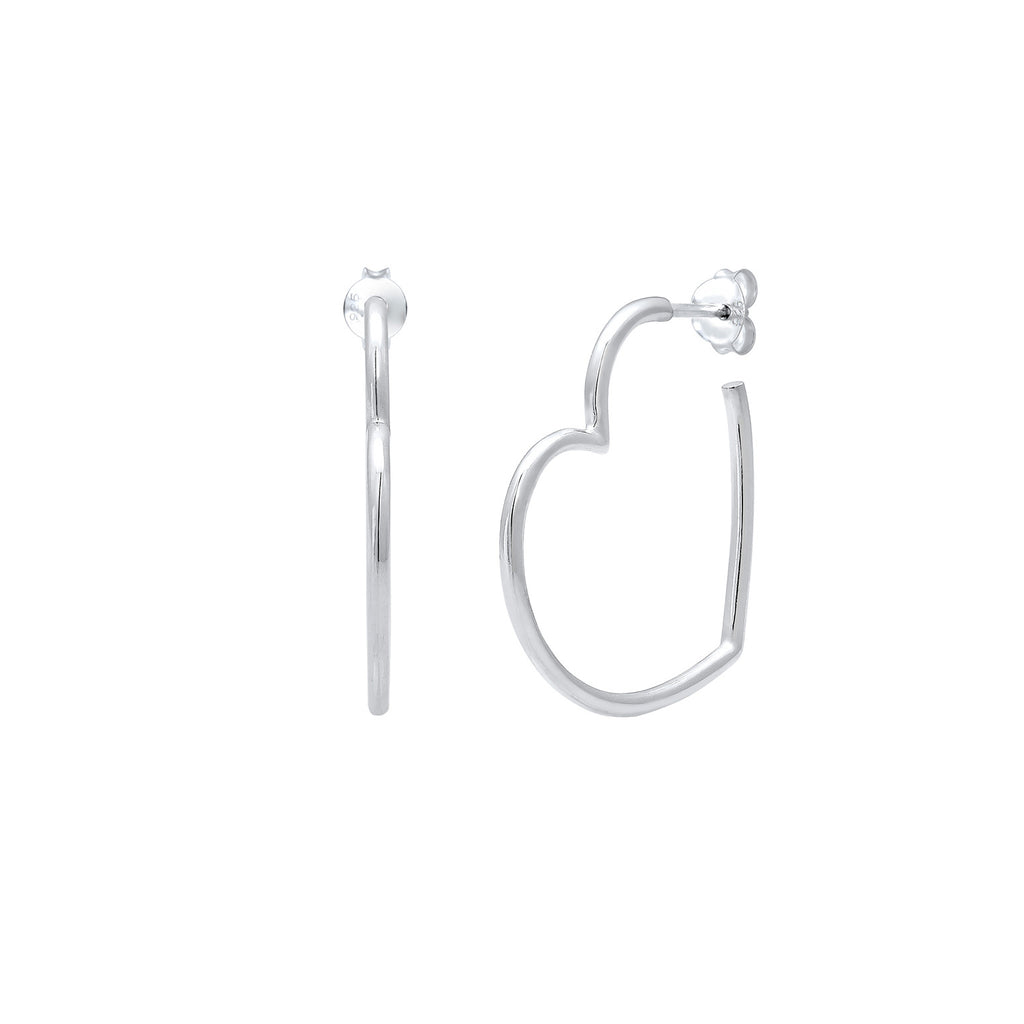 Silber - Elli | Creole Herz | 925er Sterling Silber