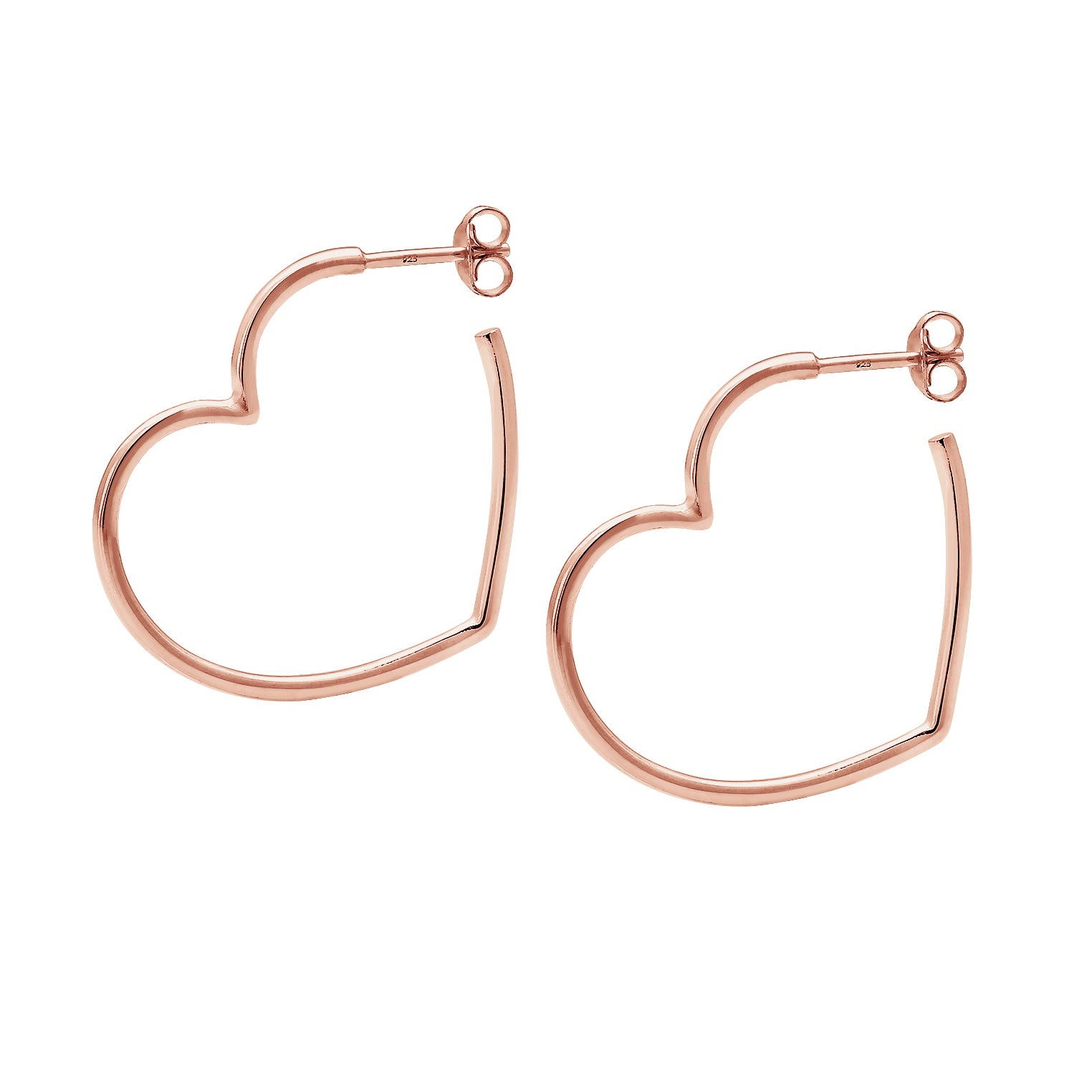 Roségold - Elli | Creole Herz | 925 Sterling Silber Rosegold