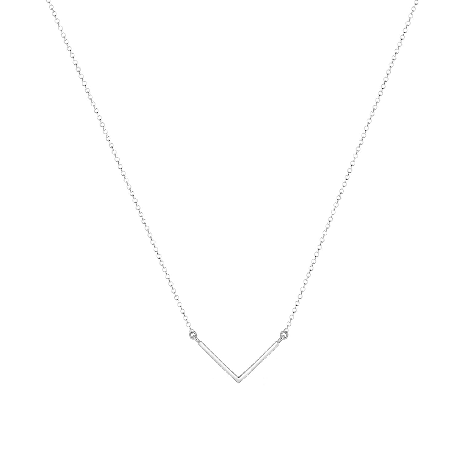 Silber - Elli | Halskette V-Form Geo | 925er Sterling Silber