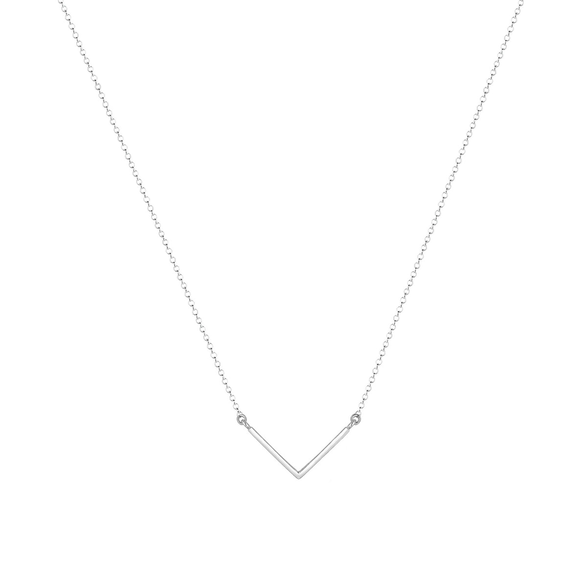 Silber - Elli | Halskette V-Form Geo | 925er Sterling Silber