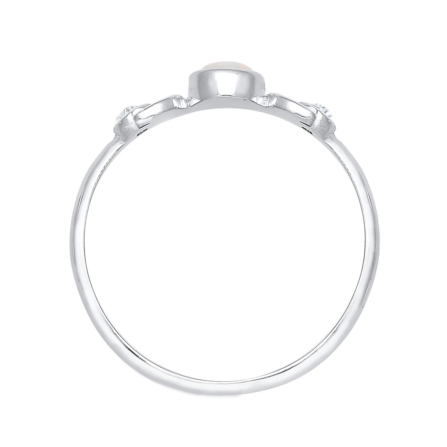 Silber - Elli | Ring Astro | Opal ( Weiß ) | 925er Sterling Silber