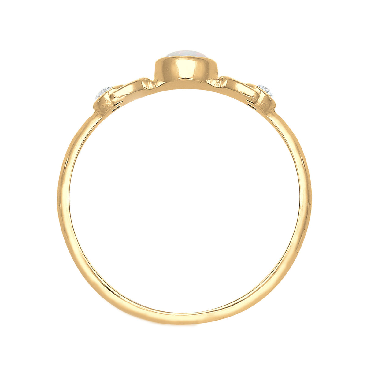 Gold - Elli | Ring Astro | Opal ( Weiß ) | 925 Sterling Silber vergoldet