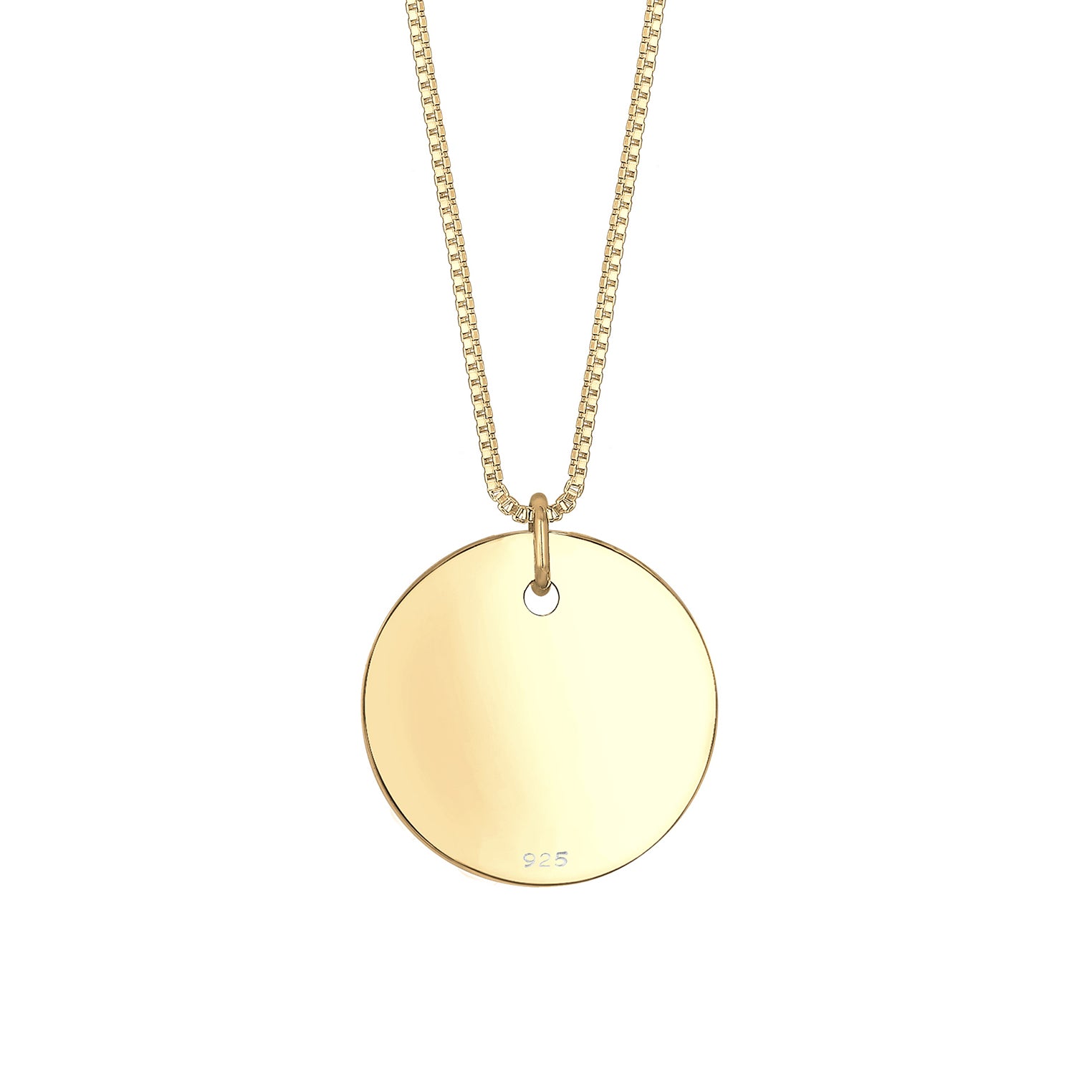 Gold - Elli | Lange Venezianer-Halskette Geo | 925 Sterling Silber vergoldet