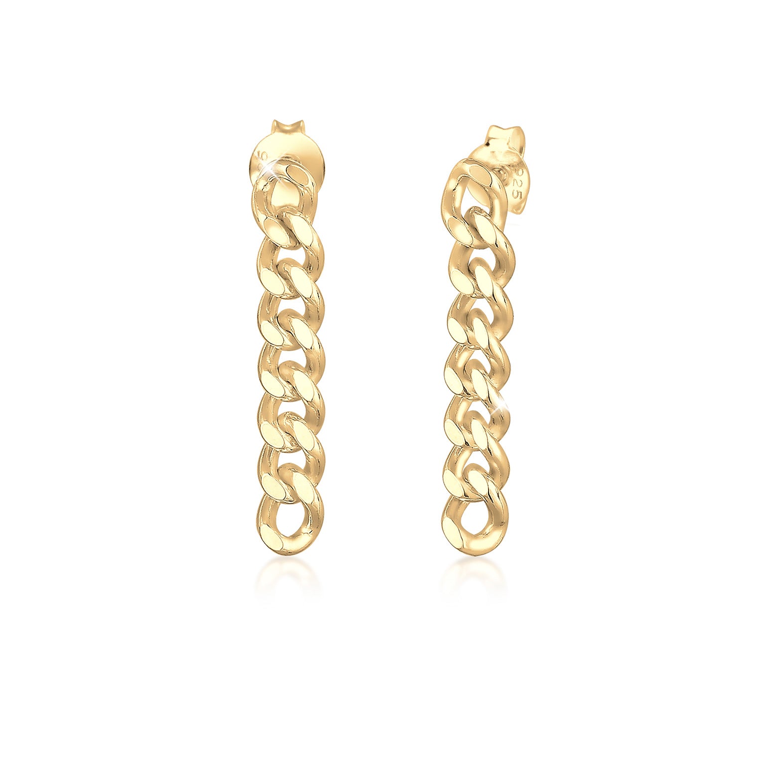Gold - Elli | Ohrstecker Ear Chain | 925 Sterling Silber vergoldet