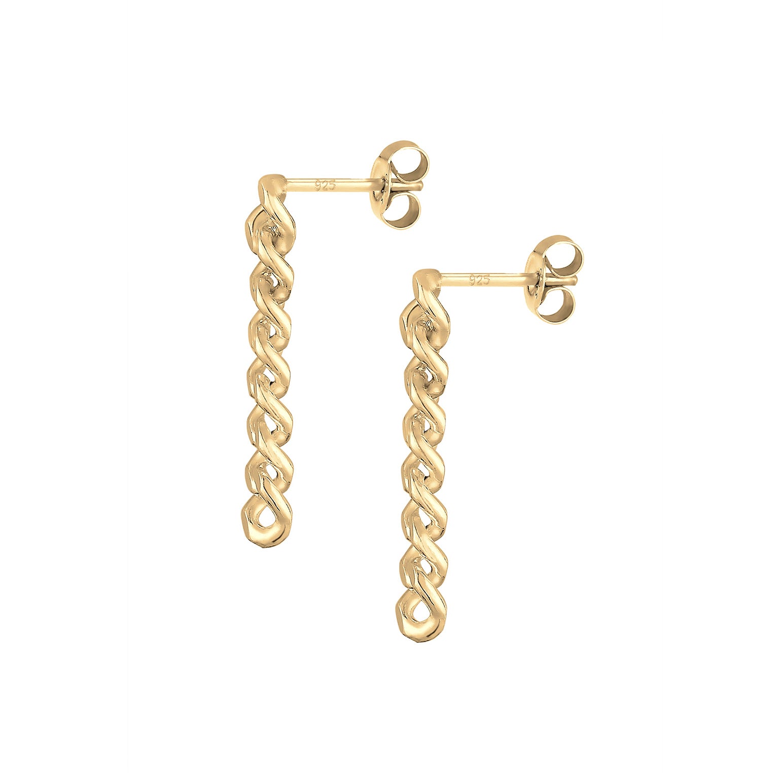 Gold - Elli | Ohrstecker Ear Chain | 925 Sterling Silber vergoldet