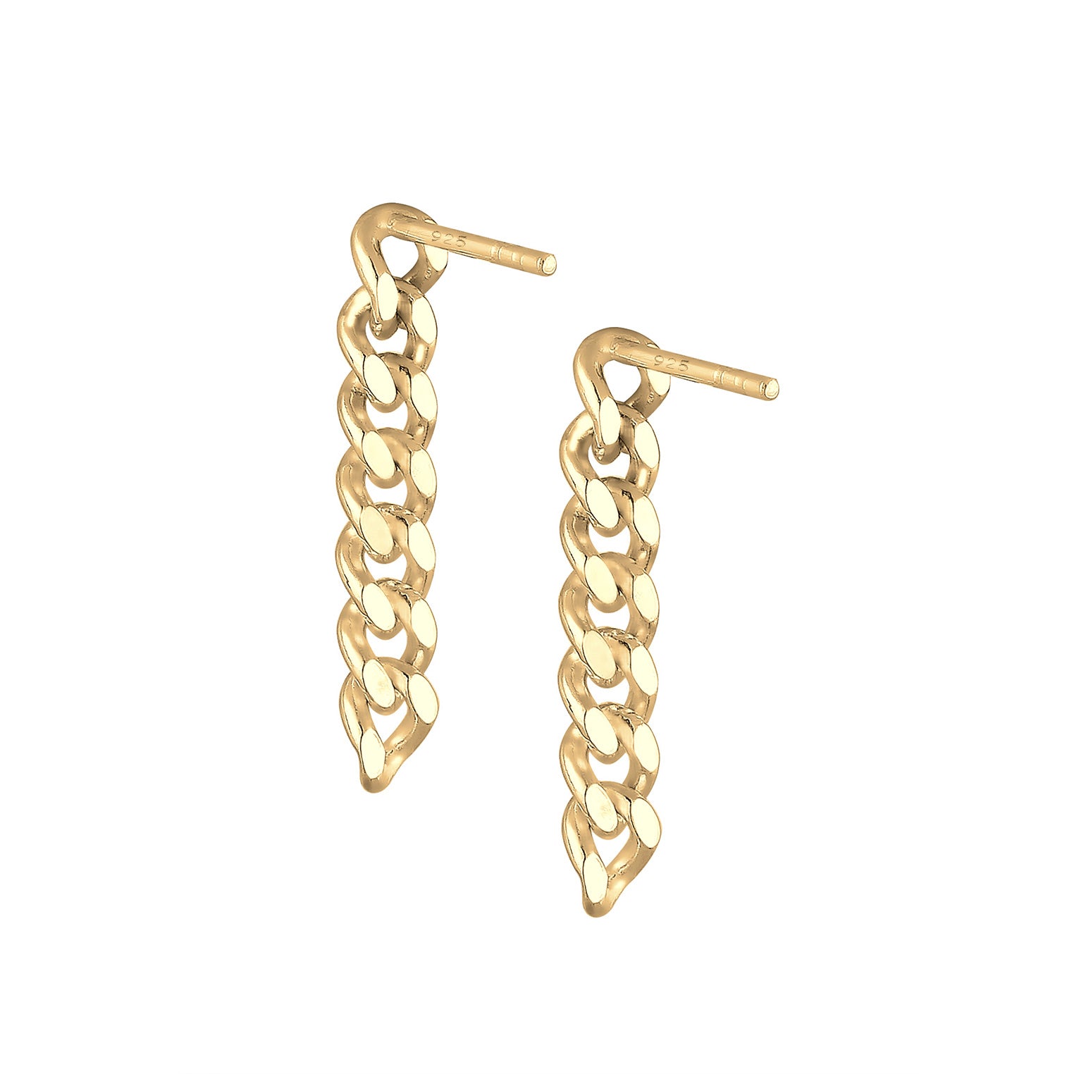 Gold - Elli | Ohrstecker Ear Chain | 925 Sterling Silber vergoldet