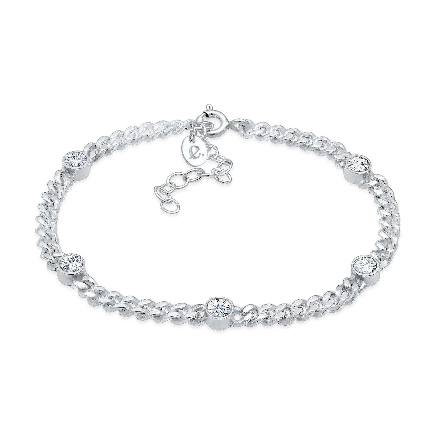 Silber - Elli PREMIUM | Solitär-Armband | Kristall (Weiß) | 925er Sterling Silber