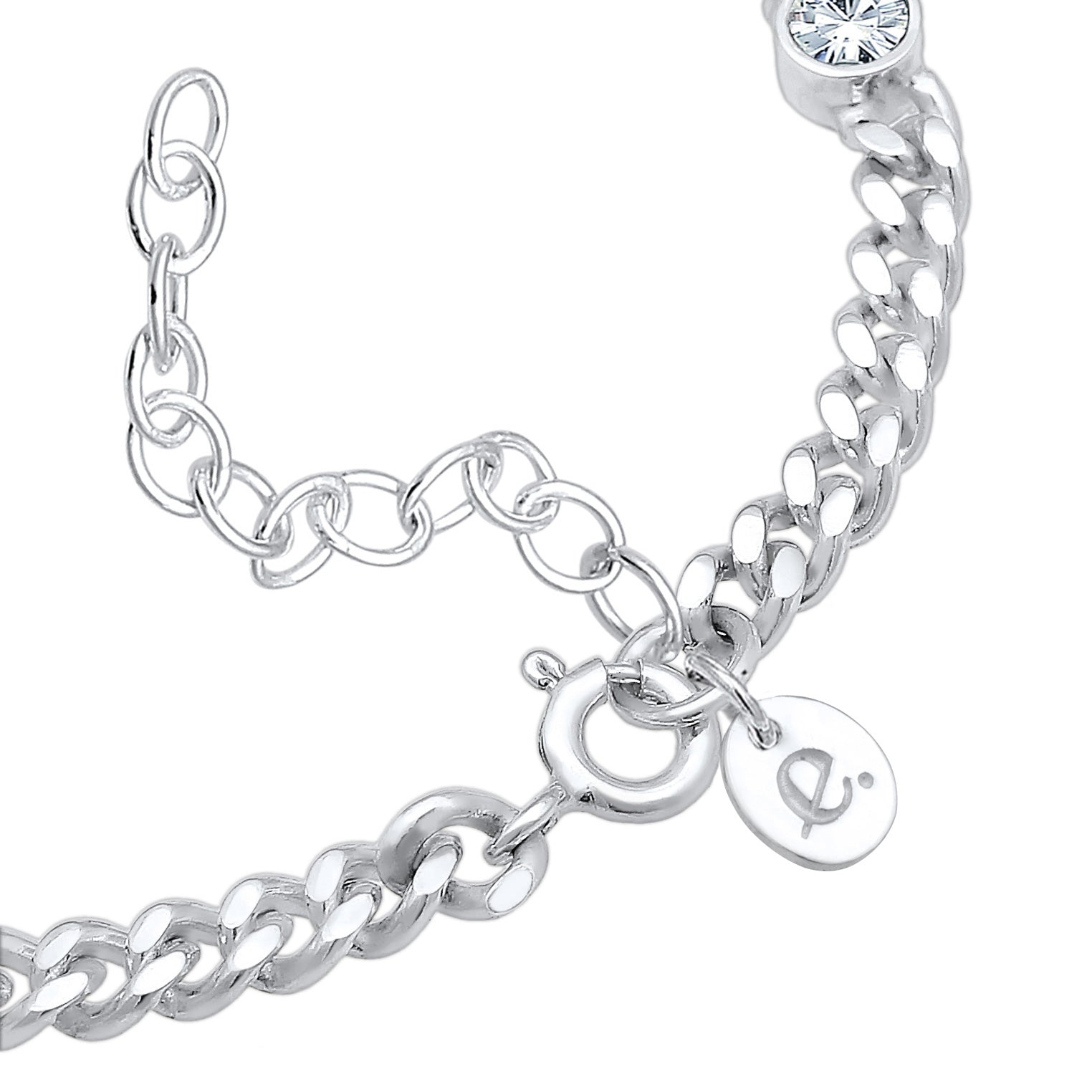 Silber - Elli PREMIUM | Solitär-Armband | Kristall (Weiß) | 925er Sterling Silber