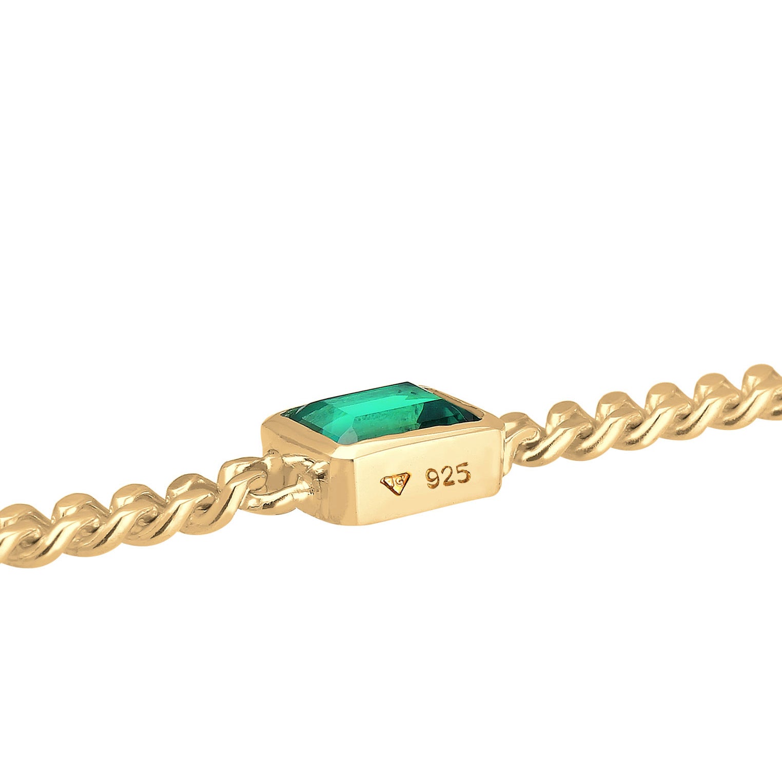 Gold - Elli PREMIUM | Armband | Quarz (Grün) | 925 Sterling Silber vergoldet