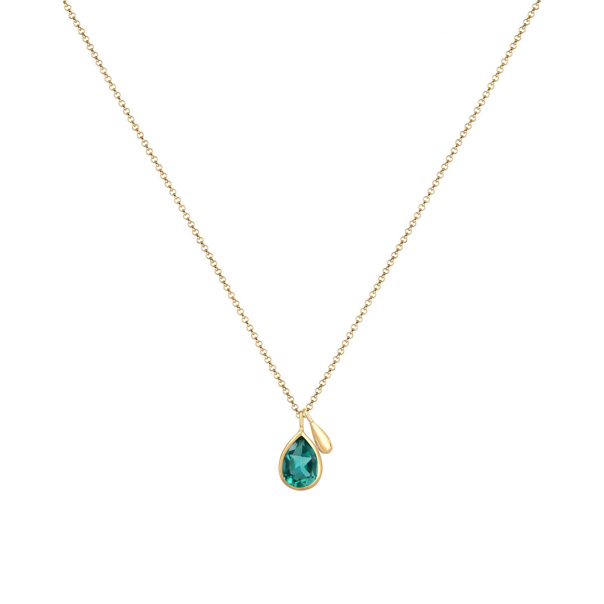 Gold - Elli PREMIUM | Halskette | Quarz (Grün) | 925 Sterling Silber vergoldet