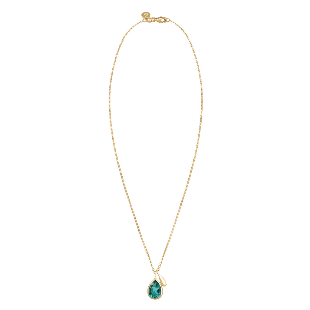 Gold - Elli PREMIUM | Halskette | Quarz (Grün) | 925 Sterling Silber vergoldet