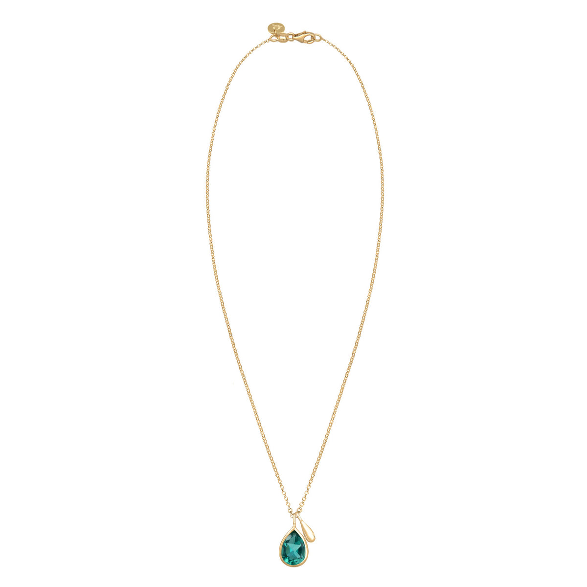Gold - Elli PREMIUM | Halskette | Quarz (Grün) | 925 Sterling Silber vergoldet