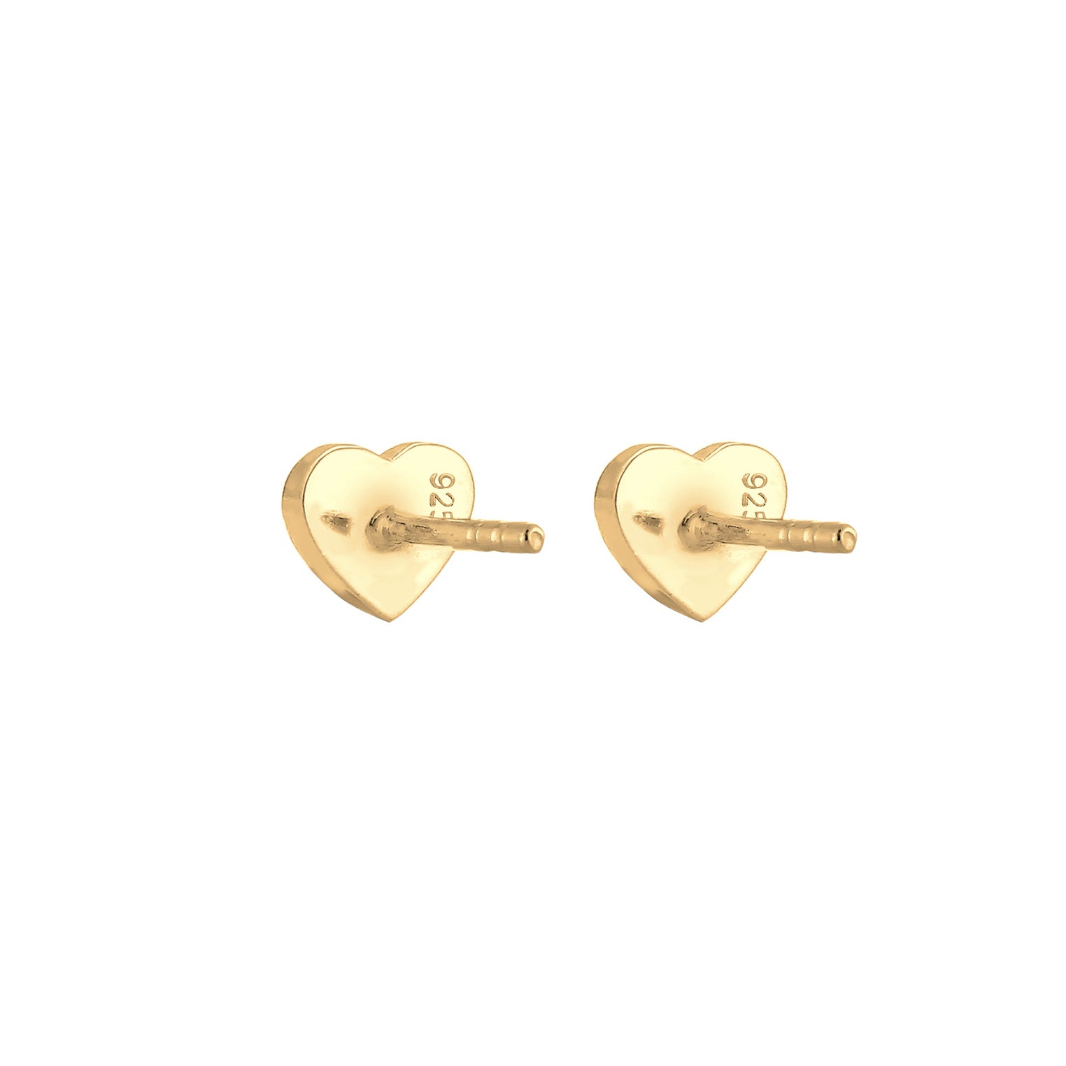 Gold - Elli | Ohrring Herz | Mit Kristallen von Swarovski® (Weiß) | 925 Sterling Silber vergoldet