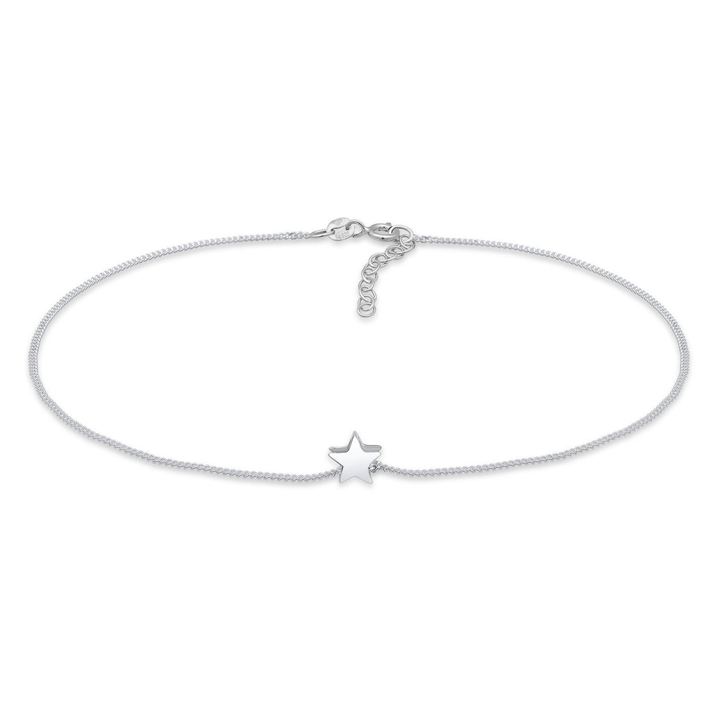 Silber - Elli | Fußkettchen Stern | 925er Sterling Silber
