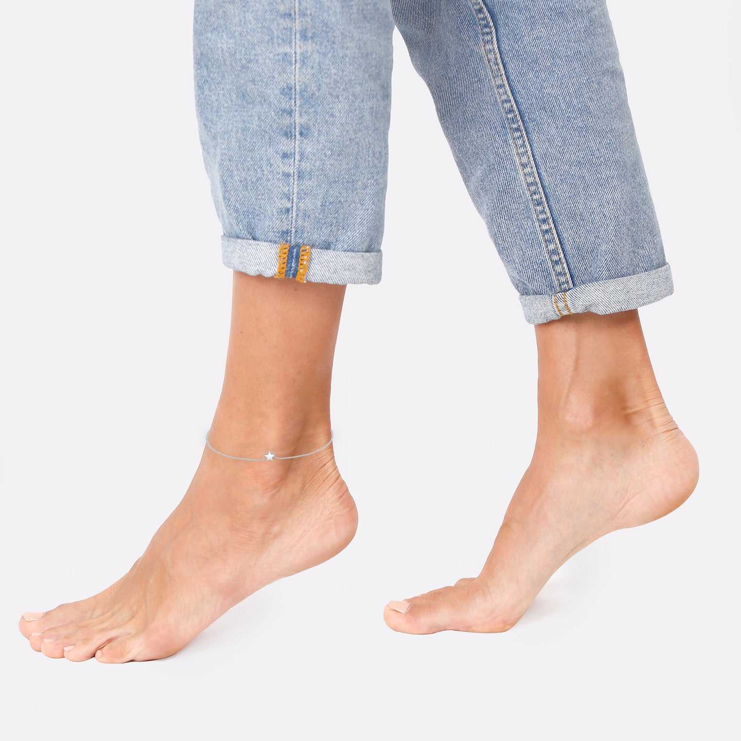 Silber - Elli | Fußkettchen Stern | 925er Sterling Silber