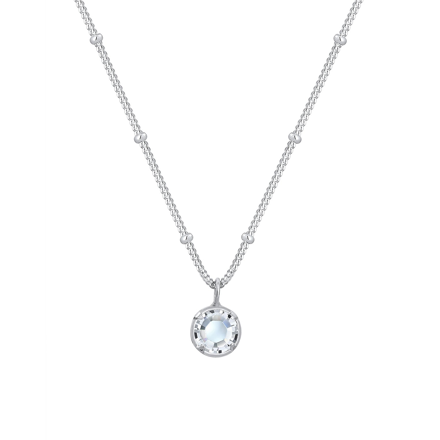 Silber - Elli | Halskette | Kristall ( Weiß ) | 925er Sterling Silber