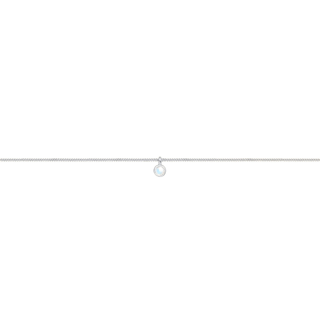 Silber - Elli | Choker Basic | Mondstein (Weiß) | 925er Sterling Silber