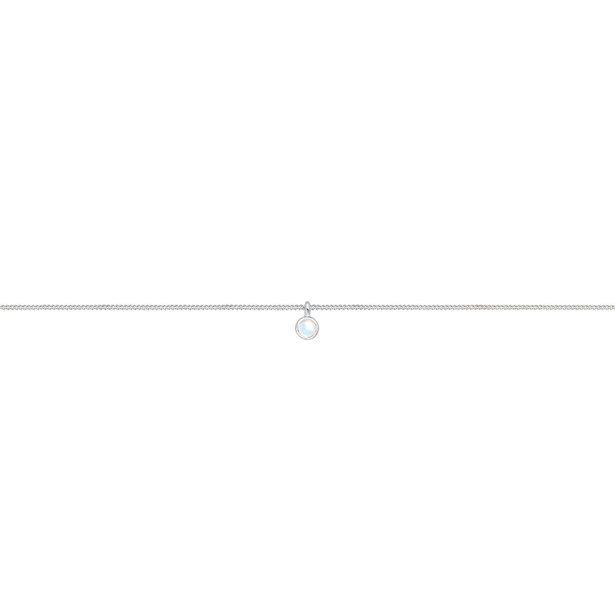 Silber - Elli | Choker Basic | Mondstein (Weiß) | 925er Sterling Silber