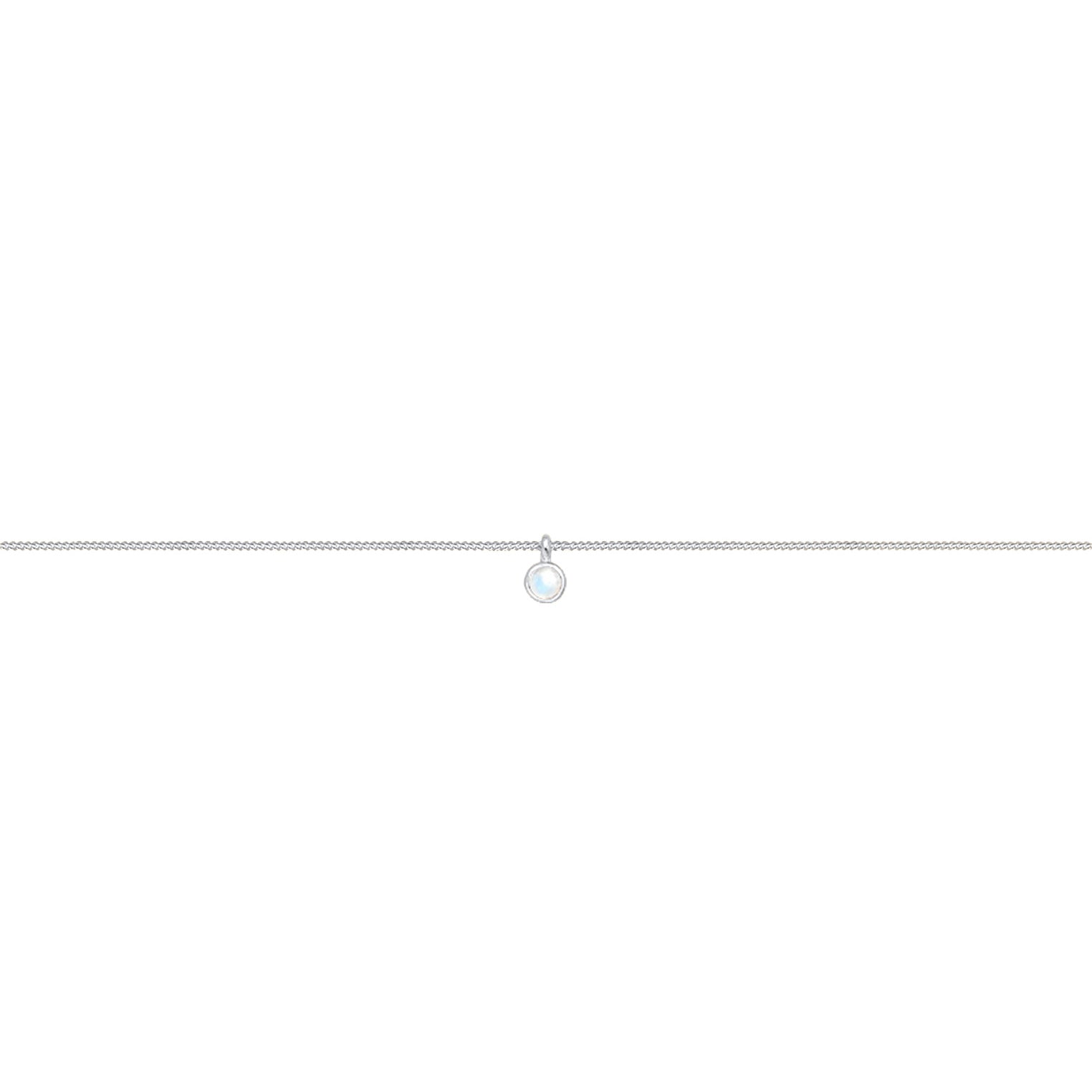 Silber - Elli | Choker Basic | Mondstein (Weiß) | 925er Sterling Silber
